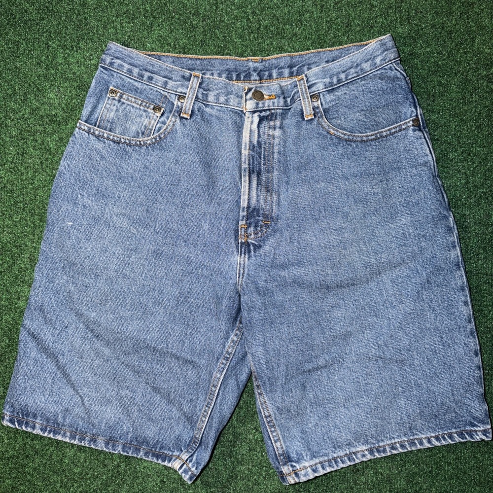 Member's Mark Shorts‎ Mens 32 Blue Denim Bermuda 9" Inseam Relaxed Fit Casual